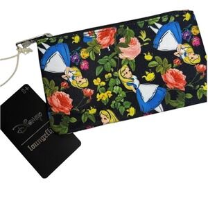 Loungefly Disney Alice In Wonderland Floral Print Cosmetic School Pouch Travel